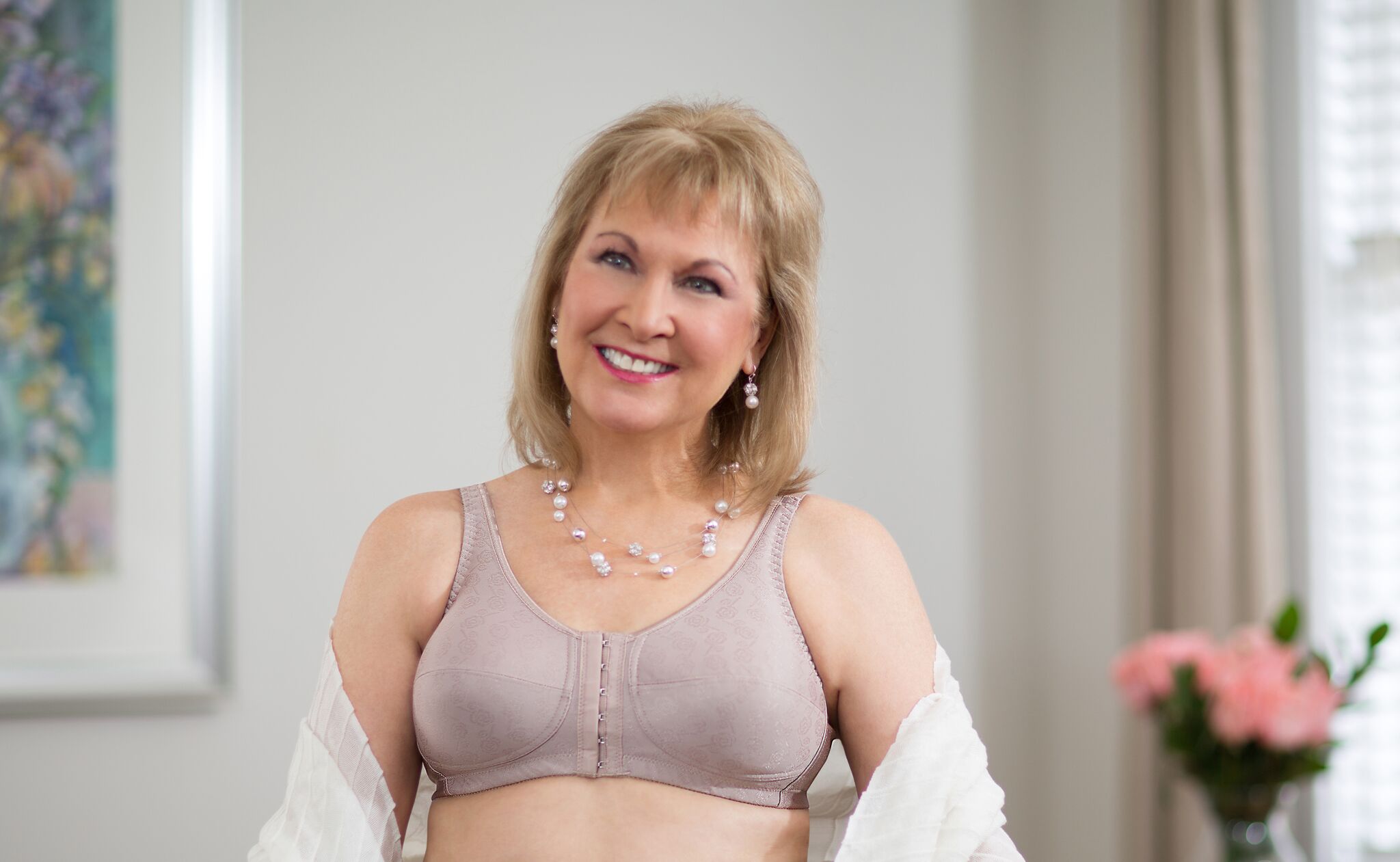 ABC 123 Front Close Rose Contour Bra Cocoa