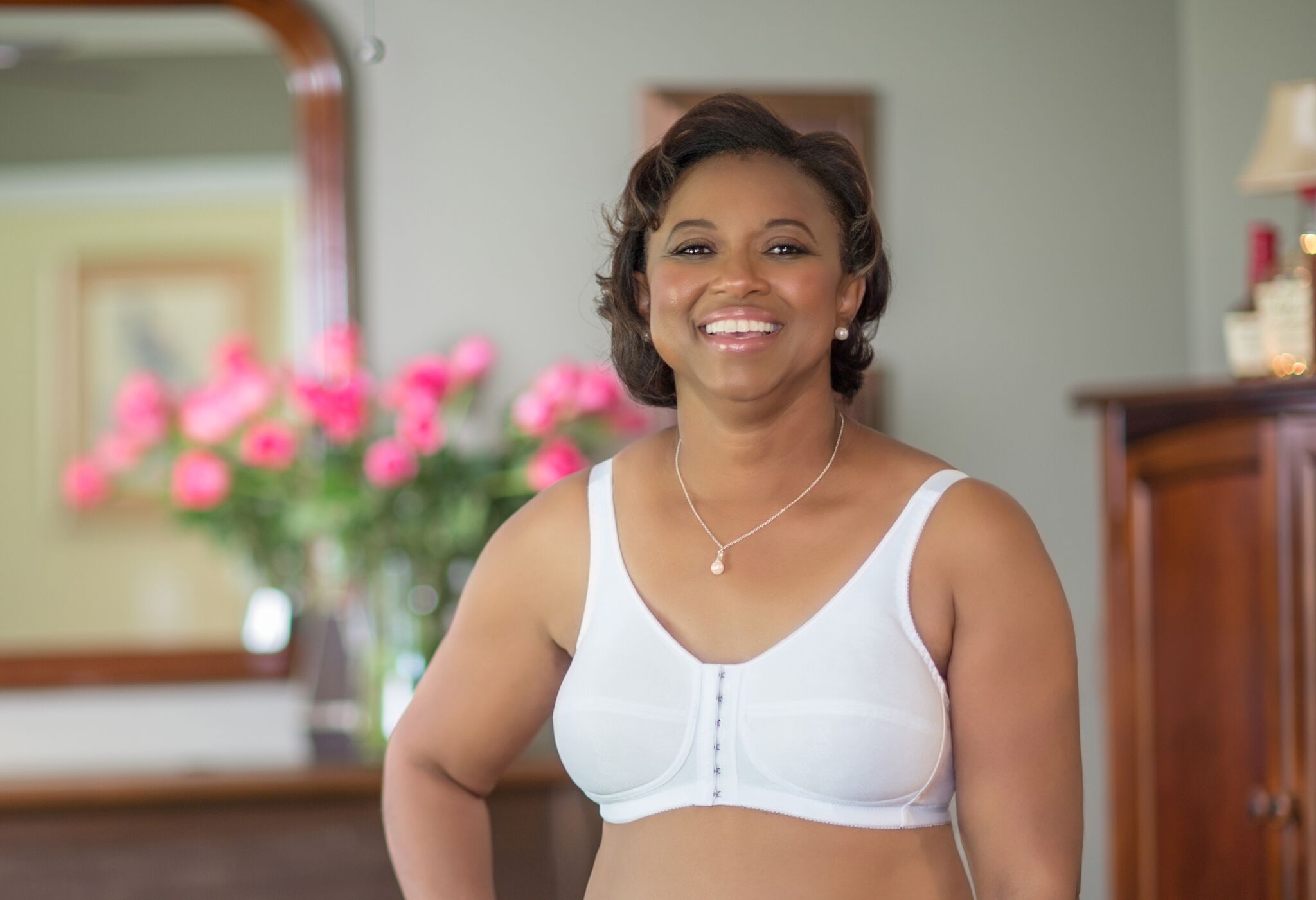 ABC 123 Front Close Rose Contour Bra White