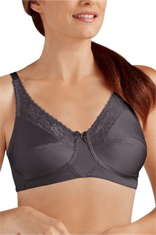 Amoena Bra in Dark Grey on Model