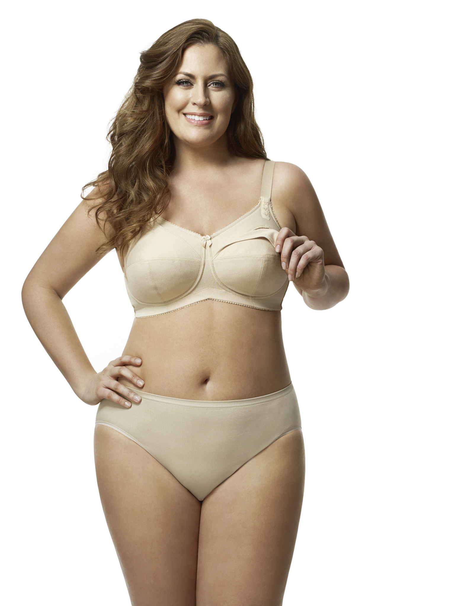 Cotton maternity bra with breast support and adjustable straps
