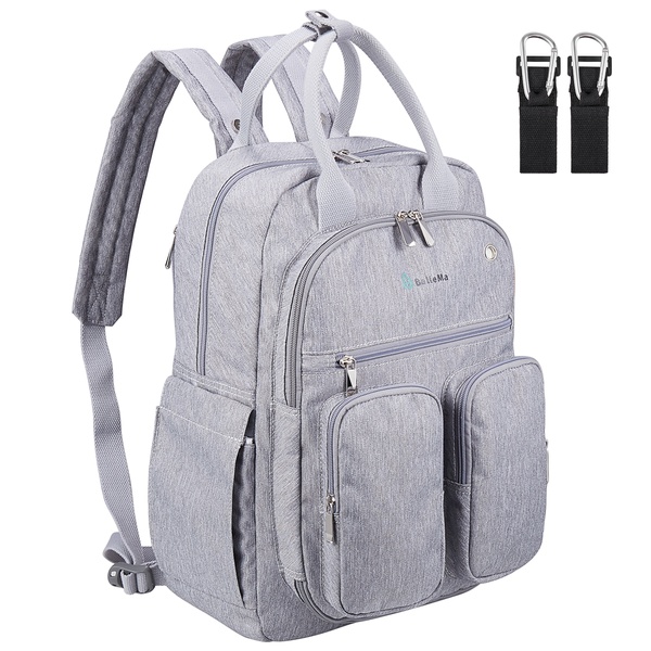 Light Grey BelleMa Maternity Bag, Diaper Bag, Breastpump Bag