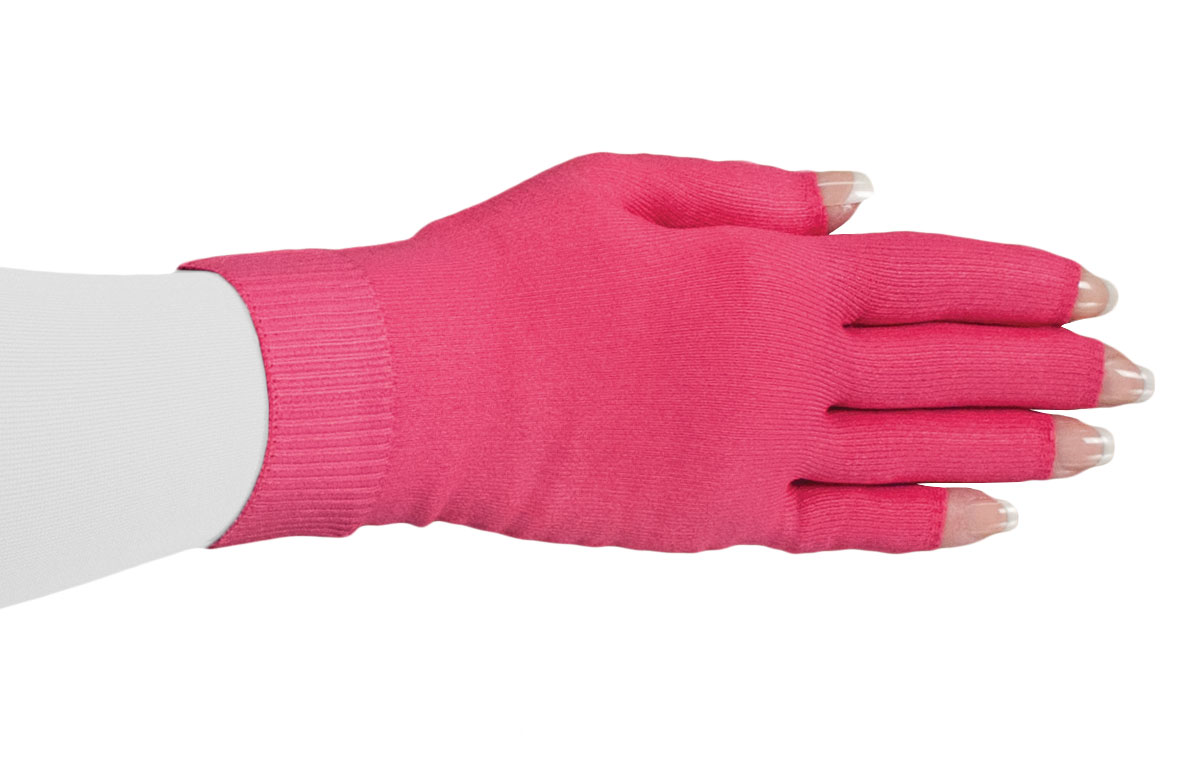 LympheDivas Solid Color Style Compression Glove Fuchsia Model