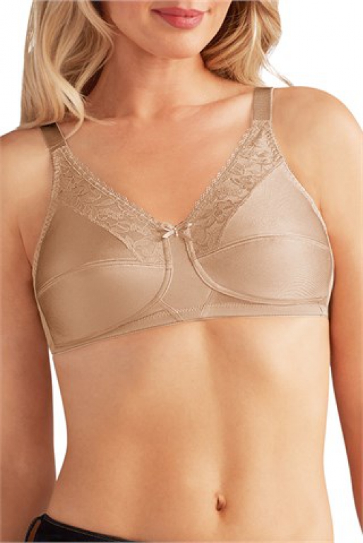 Amoena Nancy Bra in Sand on Model