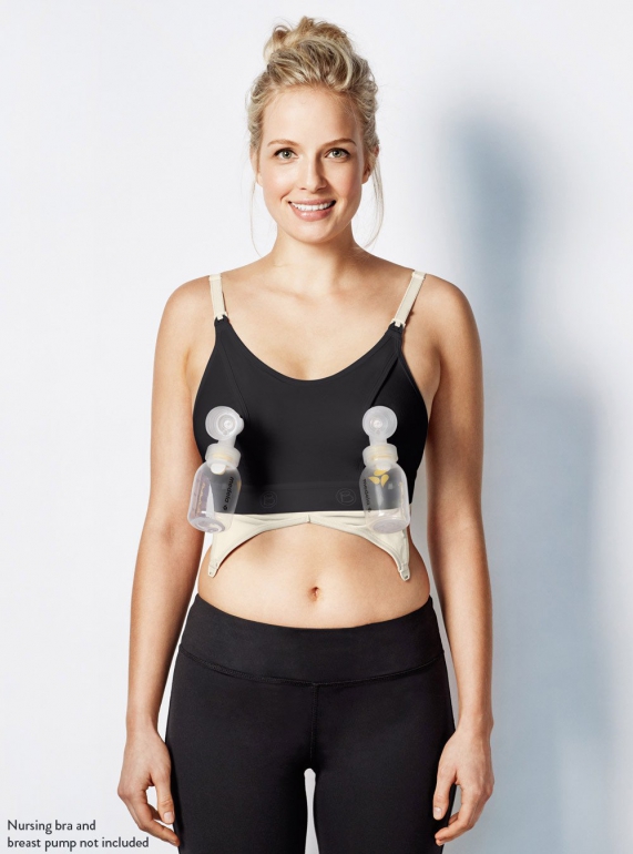 Bravado Designs Clip and Pump Hands-Free Medium Nursing Bra Accessory in Black