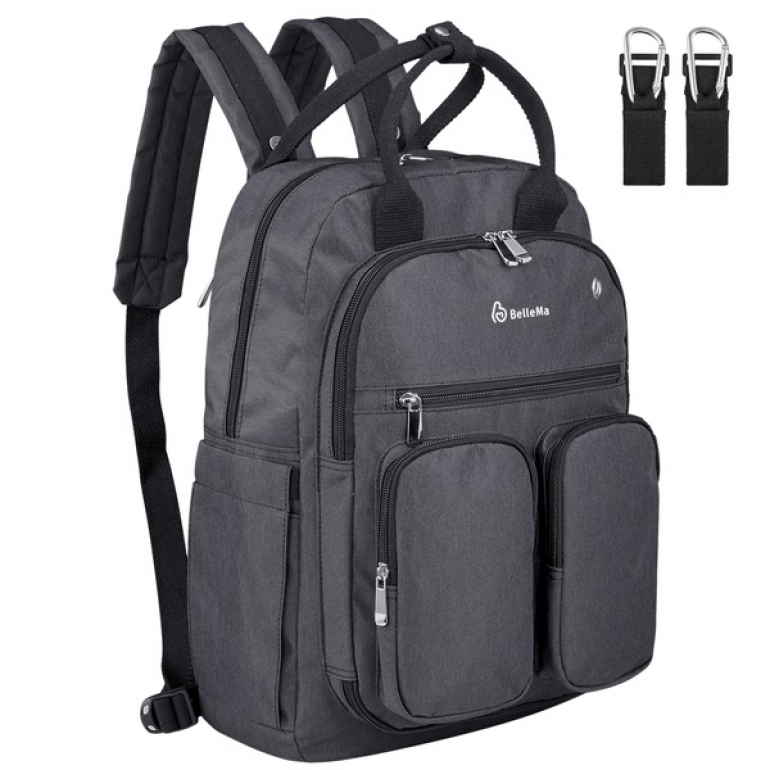 Dark Grey BelleMa Maternity Bag, Diaper Bag, Breastpump Bag