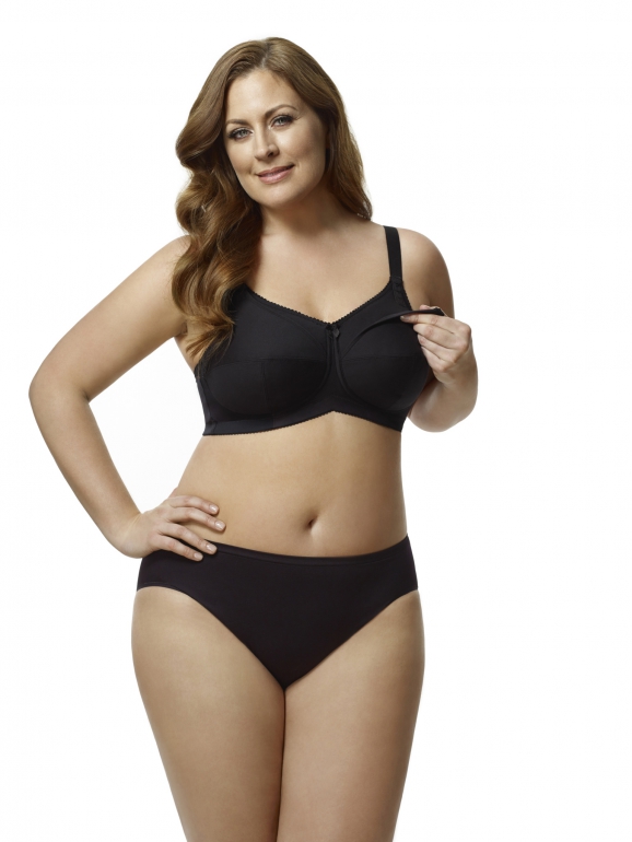 Elila 1613 Cotton Softcup Nursing Bra Black