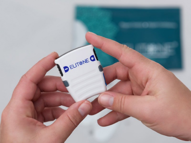 Picture of ELITONE device; pocket-sized.