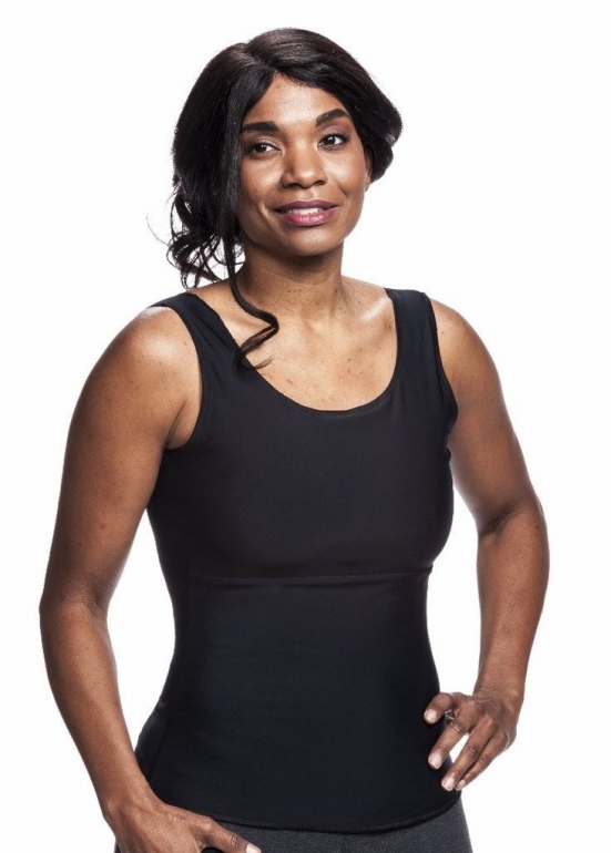 Wear Ease 912 Short Slimmer Compression Camisole Black