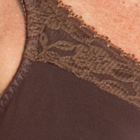 Nearly Me #600 Lace Bandeau Mastectomy Coffee Brown Bra – Nearlyou