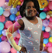 Child Lymphedema Arm Sleeve, Juzo Print with Guantlet