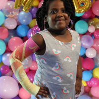 Child Lymphedema Arm Sleeve, Juzo Print with Guantlet