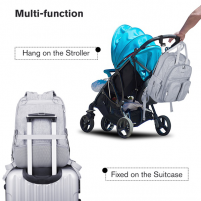 The 2 included bag straps can easily attach to your stroller to make going to anywhere a breeze.