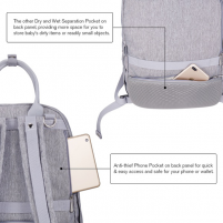 Anti-Theft Panel and extra compartment on the BelleMa Bag.