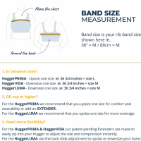 Sizing guide for different compression bras