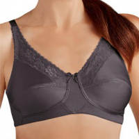 Amoena Bra in Dark Grey on Model