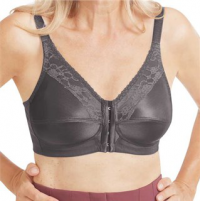 Nancy Front Closure Bra in Dark Grey