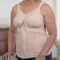 ABC 952 Zipper-Front Camisole with Drain Management Beige
