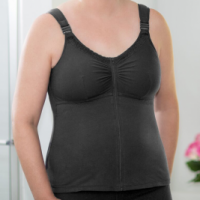 ABC 952 Zipper-Front Camisole with Drain Management Black