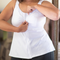 ABC 952 Zipper-Front Camisole with Drain Management White