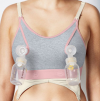 📀 BRAVADO! Designs Clip and Pump Hands-Free Nursing Bra *Dove Heather L/G*