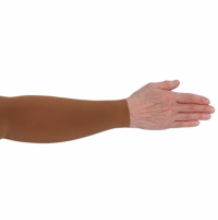 LympheDivas Solid Color Compression Arm Sleeve with Diamond Top Band Mocha Model