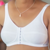 ABC 123 Front Close Rose Contour Bra White